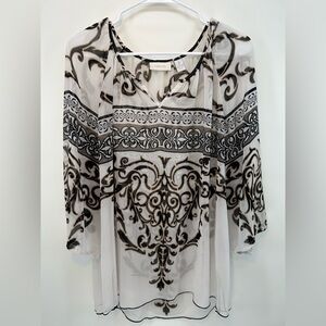 Chico's Elegant Black and Cream Blouse